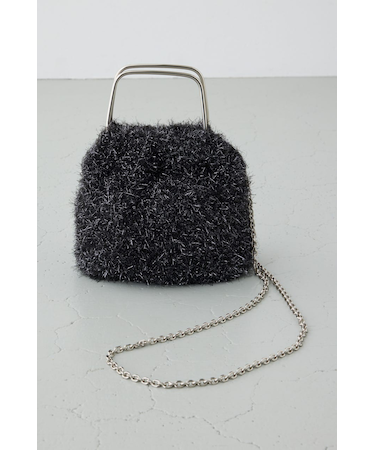 ラメシャギーメタルハンドルバッグ