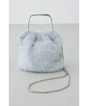 ラメシャギーメタルハンドルバッグ