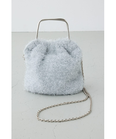 ラメシャギーメタルハンドルバッグ