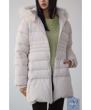 VENUS フードファーベルト付ミドルダウンコート