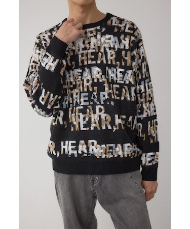 総ロゴペイントニットトップス