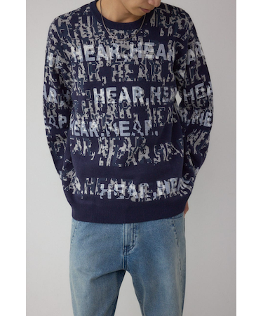 総ロゴペイントニットトップス