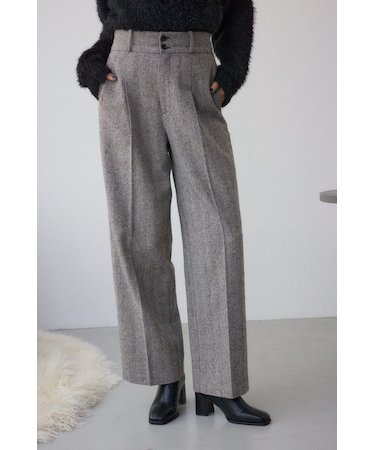 ヘリンボーンワイドパンツ