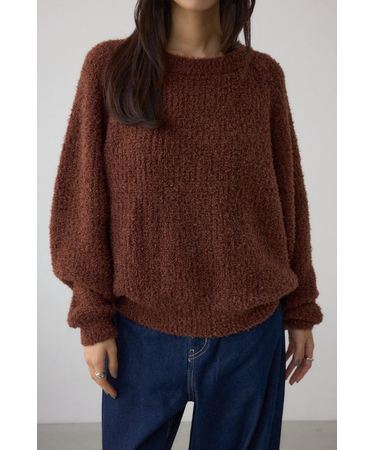 ラメシャギーニットトップス