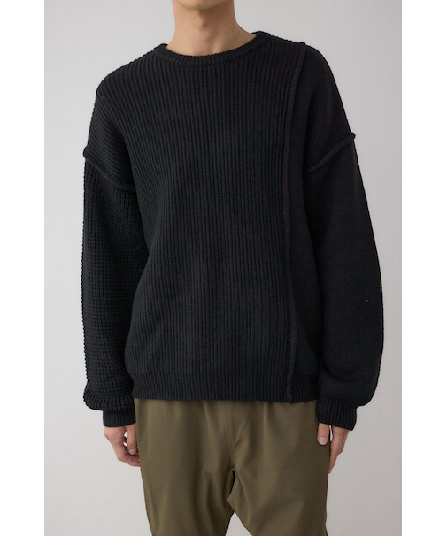 編地ミックスニットトップス