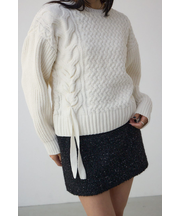 サイドレースアップケーブルニット