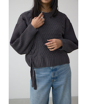 サイドレースアップケーブルニット