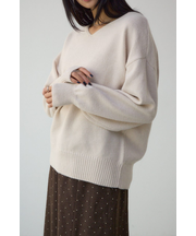 Vネックアソートカラーニットプルオーバー