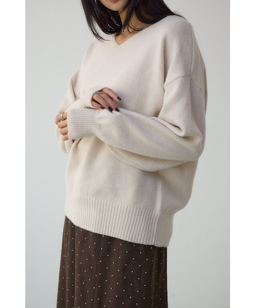 Vネックアソートカラーニットプルオーバー