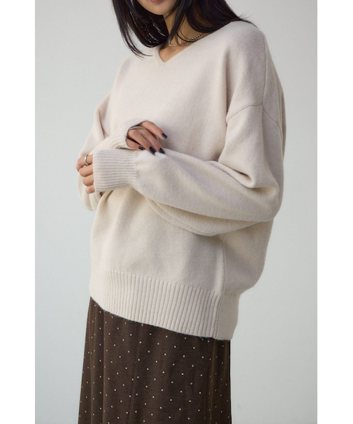 Vネックアソートカラーニットプルオーバー