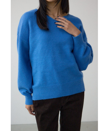 Vネックアソートカラーニットプルオーバー