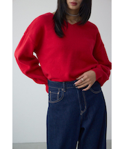 Vネックアソートカラーニットプルオーバー