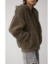 シープボア×スウェット切替防風ブルゾン