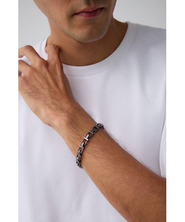 スクエアブロックチェーンブレスレット