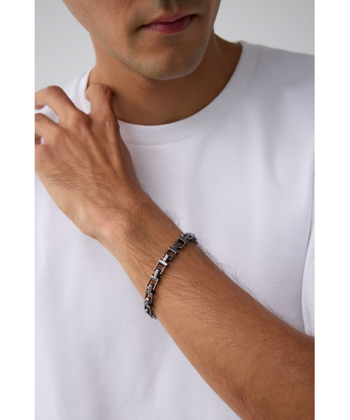 スクエアブロックチェーンブレスレット