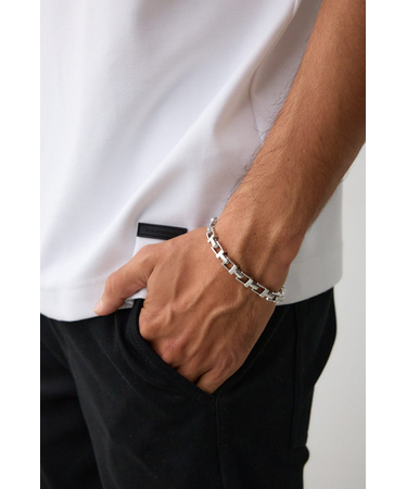 スクエアブロックチェーンブレスレット