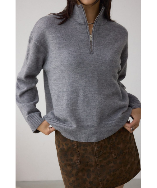 アソートカラーハーフジップニットトップス