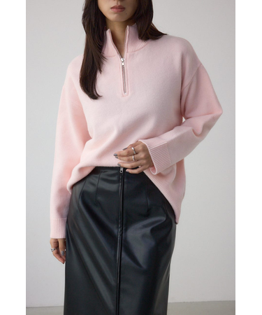 アソートカラーハーフジップニットトップス