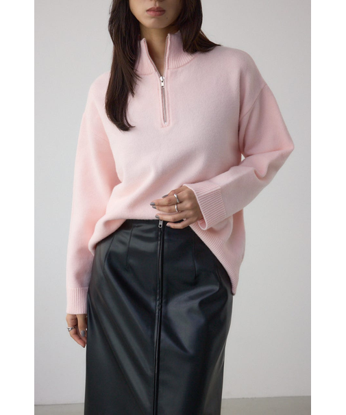 アソートカラーハーフジップニットトップス