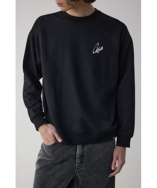 筆記体バックプリント裏毛トップス