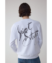 筆記体バックプリント裏毛トップス