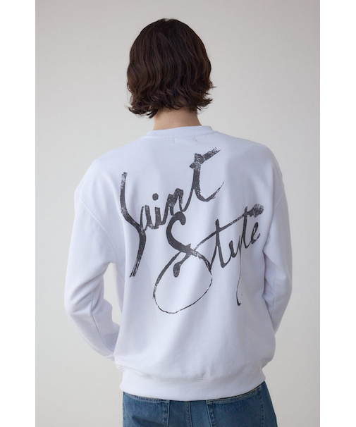 筆記体バックプリント裏毛トップス