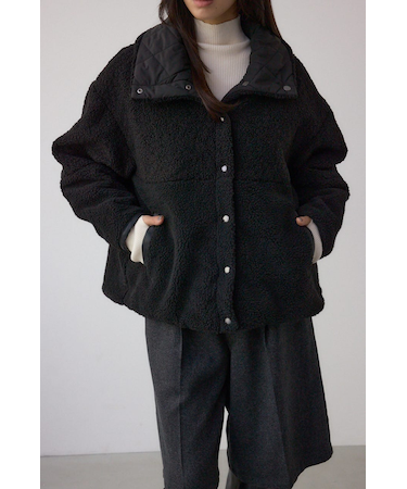 リバーシブルキルティングボアブルゾン