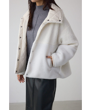 リバーシブルキルティングボアブルゾン