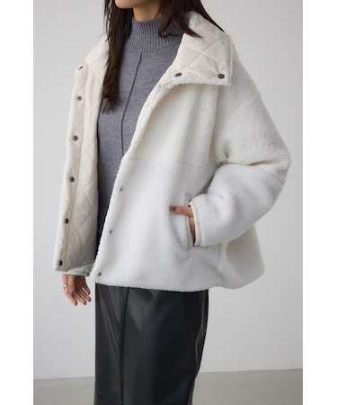 リバーシブルキルティングボアブルゾン