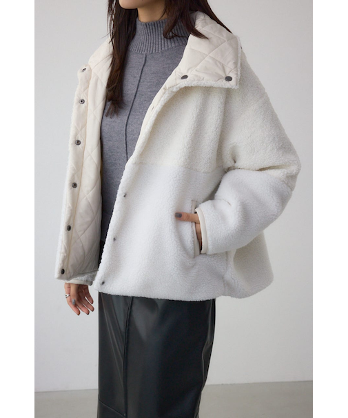 リバーシブルキルティングボアブルゾン