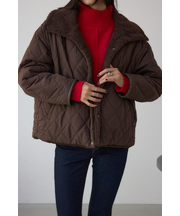 リバーシブルキルティングボアブルゾン