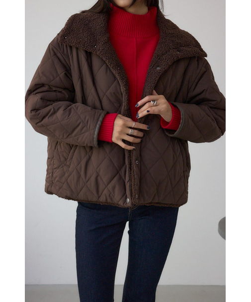 リバーシブルキルティングボアブルゾン