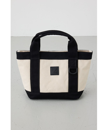 パッチ付きミニトートバッグ