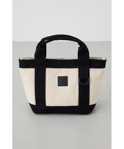 パッチ付きミニトートバッグ