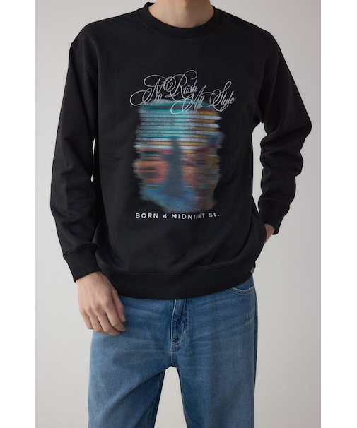 フェイドプリントスウェットトップス