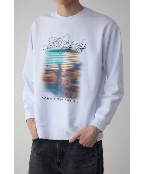 フェイドプリントスウェットトップス