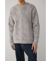 ダイヤ柄ニットトップス