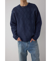 ダイヤ柄ニットトップス