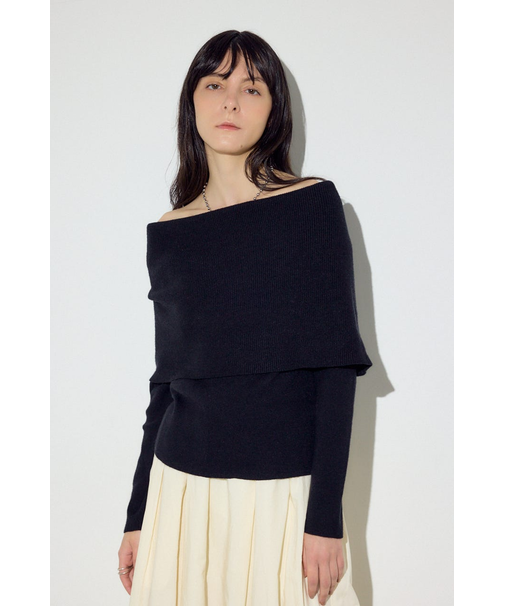 オフショルニットトップス