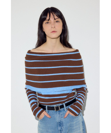 オフショルニットトップス