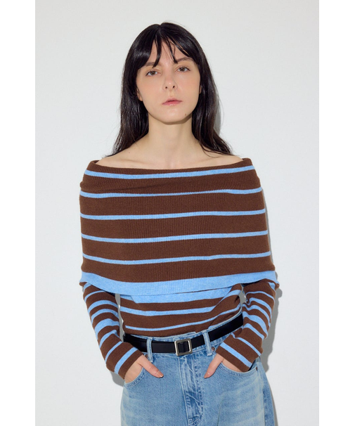 オフショルニットトップス