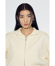 ダブルジップビッグカラーニット