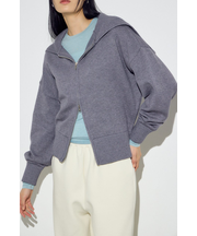 ダブルジップビッグカラーニット