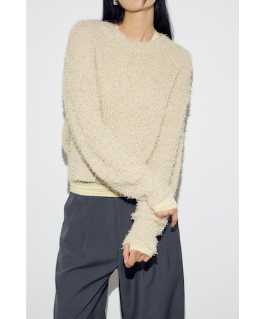 カールヤーンクルーネックニット