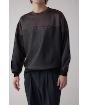 フェイクスエード切り替えトップス