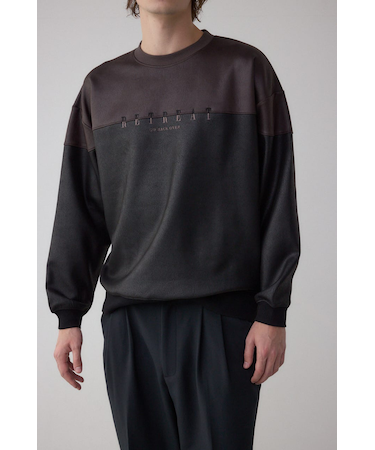 フェイクスエード切り替えトップス