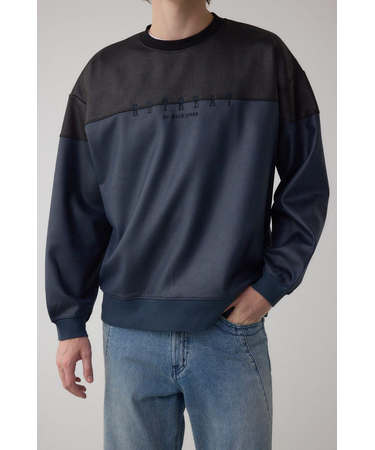 フェイクスエード切り替えトップス