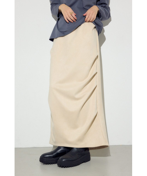 フェイクスエードタックスカート