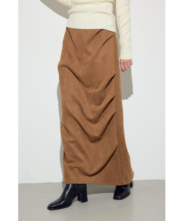 フェイクスエードタックスカート