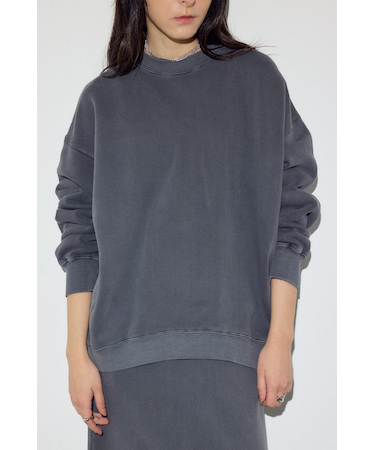 ピグメント起毛裏毛クルーネックトップス